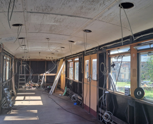 Der Innenraum der historischen S-Bahn