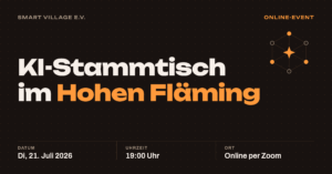 Flyer KI-Stammtisch im Hohen Fläming im Juli